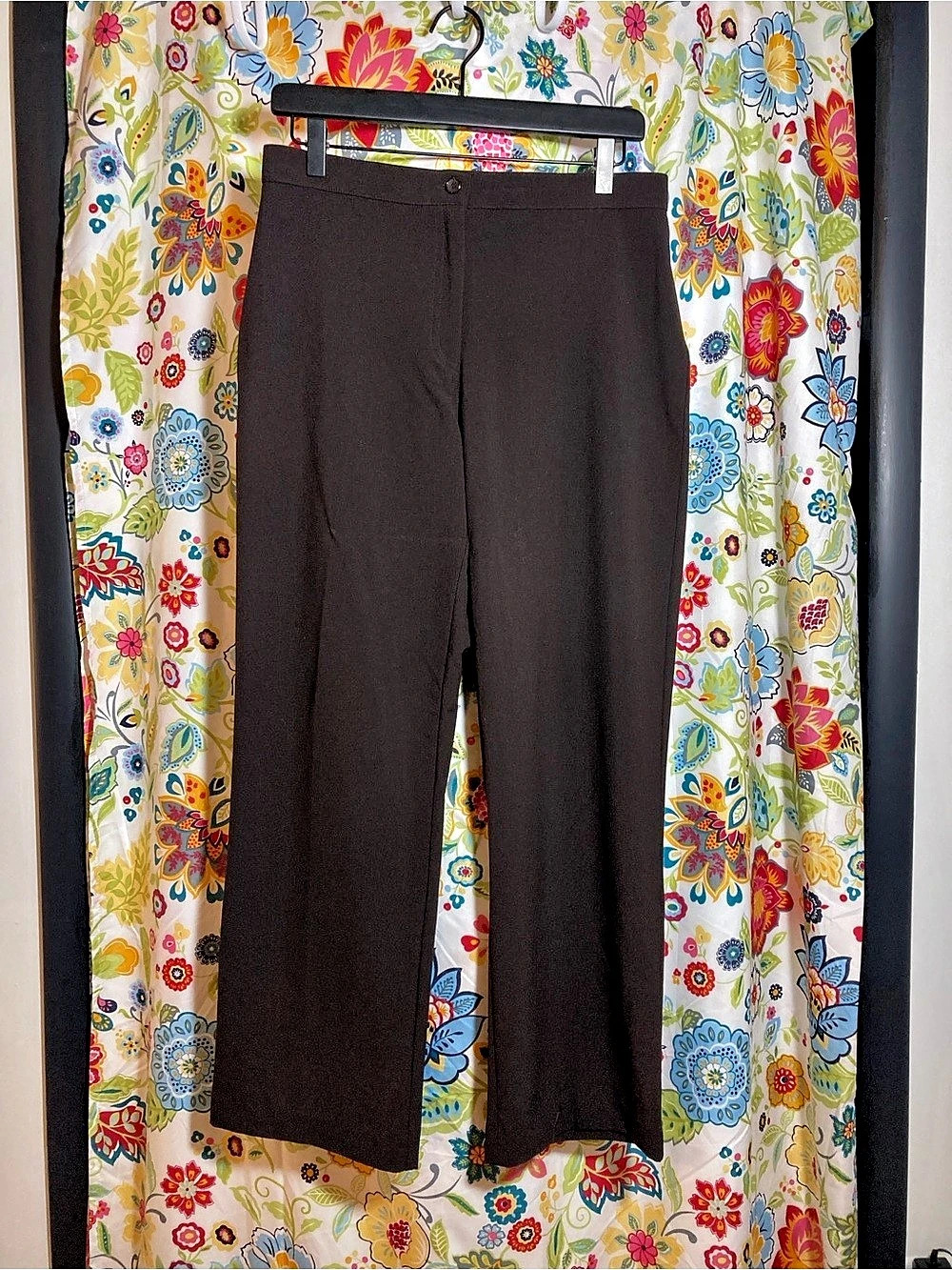 Vintage Briggs New York Petite Straight-Leg Pants Brown Size 10P